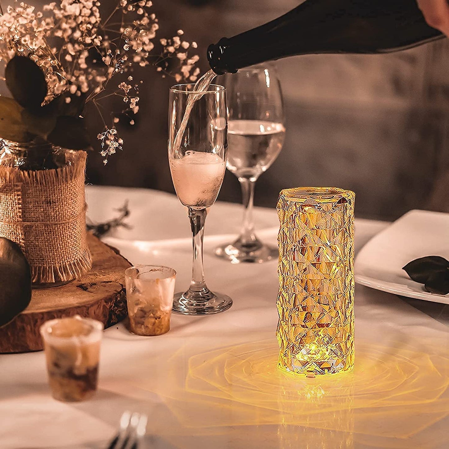 Crystal Rose Diamond Lamp – 16 Colors+Lamp with Remote & USB Charging