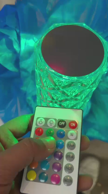 Crystal Rose Diamond Lamp – 16 Colors+Lamp with Remote & USB Charging